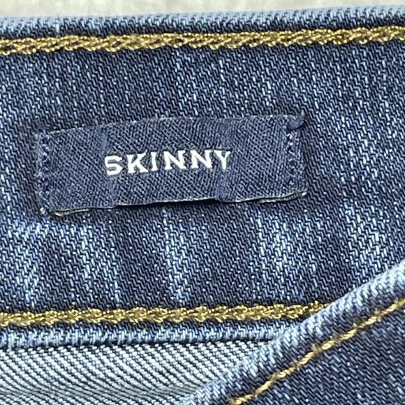 J Crew Jeans Mens Sz 32 Blue Flex Stretch Mid Rise Skinny Leg Dark Wash 31x29 - Picture 11 of 14